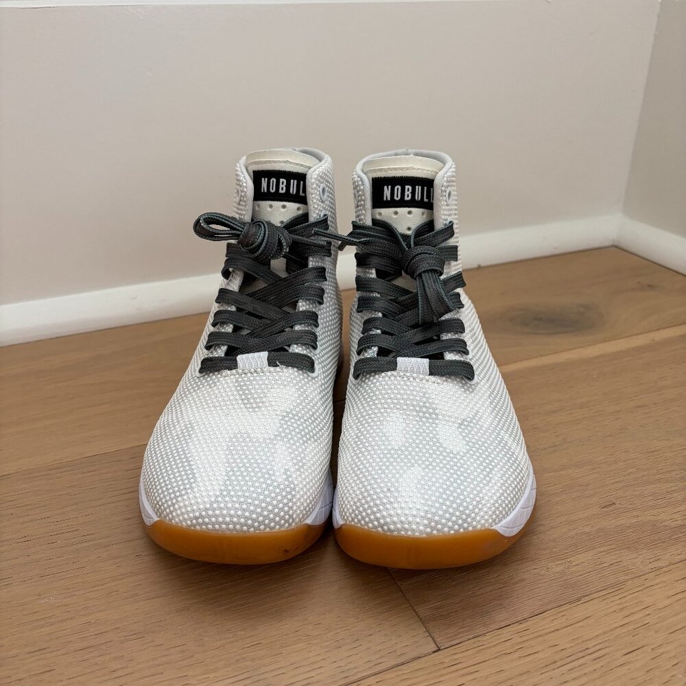 NOBULL Woman's High-Top Trainer White Camo Gum | Size 8